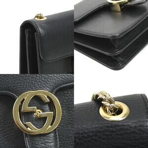 Gucci Interlocking G chain wallet Crossbody bag Black